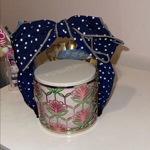 Navy Polka Dot Headband with Bow